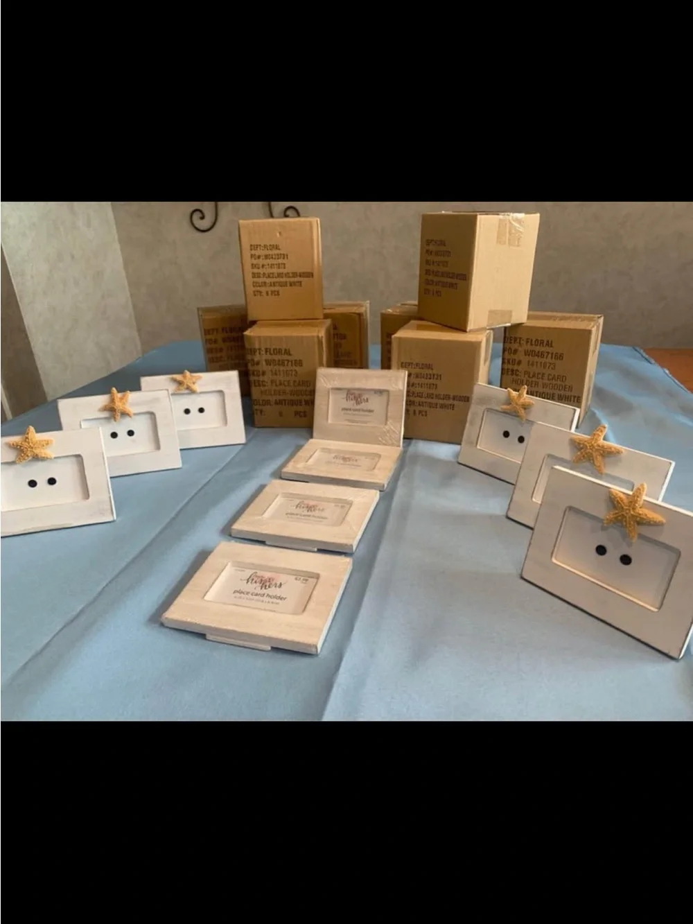 White Wooden Place Card Holders